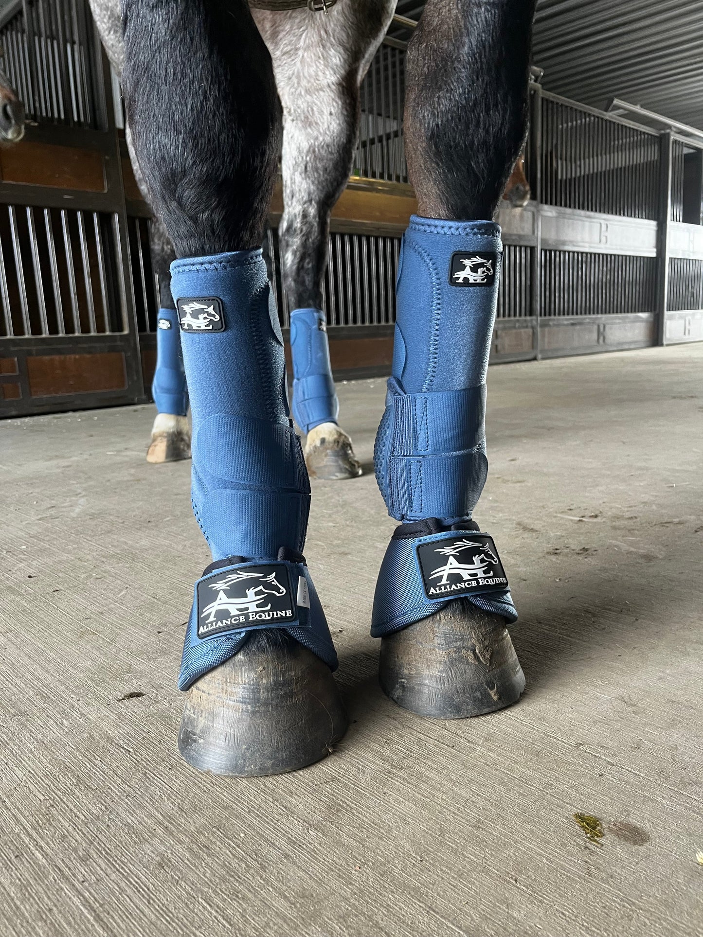 Alliance Equine NO-TURN Kevlar Bell Boots-Denim Blue