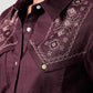 WRANGLER WOMEN'S  EMBROIDERED WESTERN YOKE SHIRT IN WINE TASTING