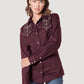 WRANGLER WOMEN'S  EMBROIDERED WESTERN YOKE SHIRT IN WINE TASTING