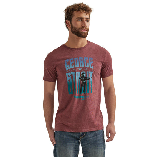 Wrangler® George Strait Short Sleeve T-Shirt - Burgundy Heather
