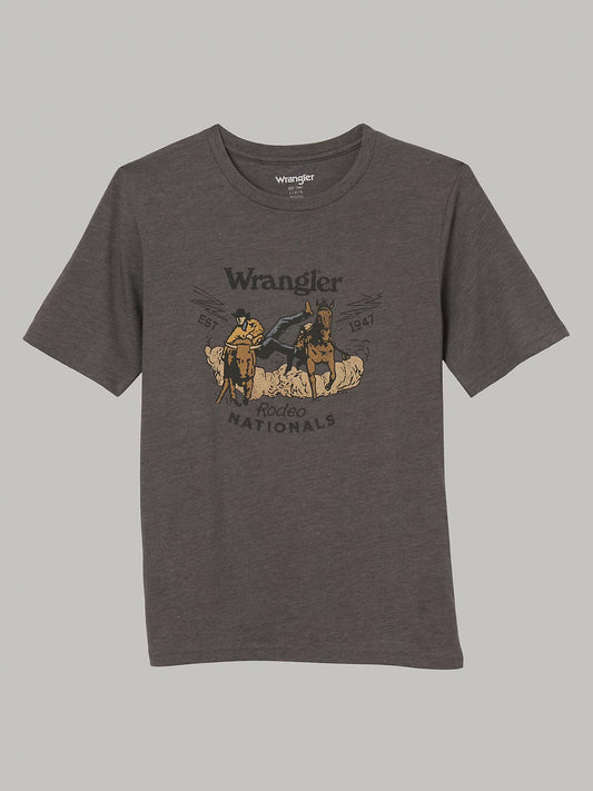 BOY'S WRANGLER RODEO NATIONALS GRAPHIC T-SHIRT IN PEWTER