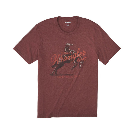 Wrangler® Graphic Short Sleeve T-Shirt - Regular Fit - Burgundy Heather