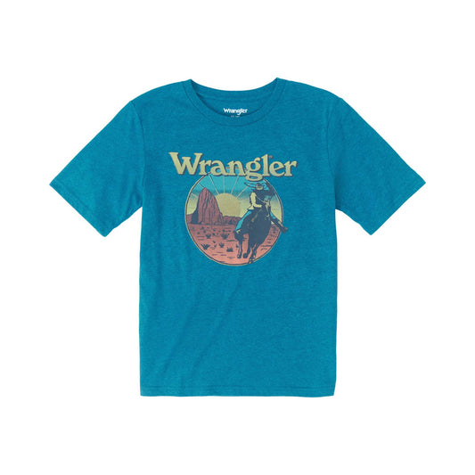 Wrangler® Boys Short Sleeve T-Shirt - Cyan Pepper Heather