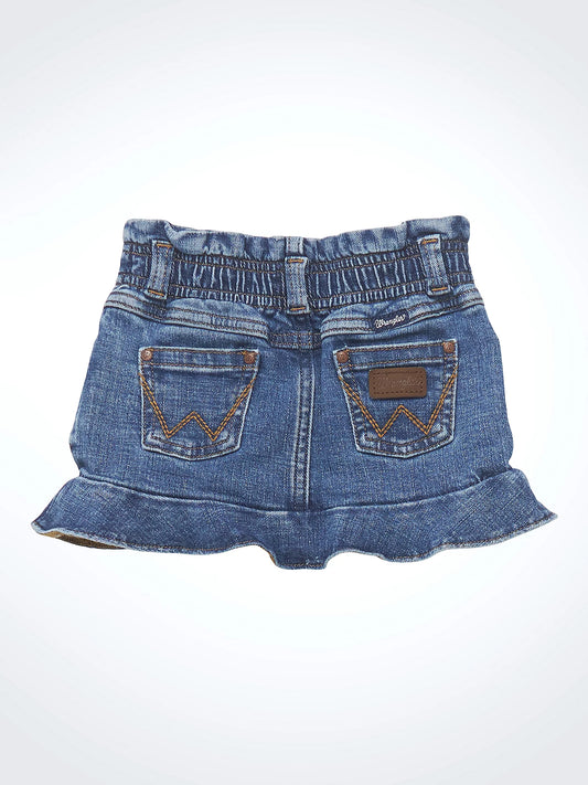 Little Girl's Pull On Ruffle Denim Skirt in Jenna