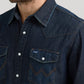 WRANGLER VINTAGE-INSPIRED WESTERN SNAP WORKSHIRT IN DARK WASH