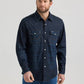 WRANGLER VINTAGE-INSPIRED WESTERN SNAP WORKSHIRT IN DARK WASH