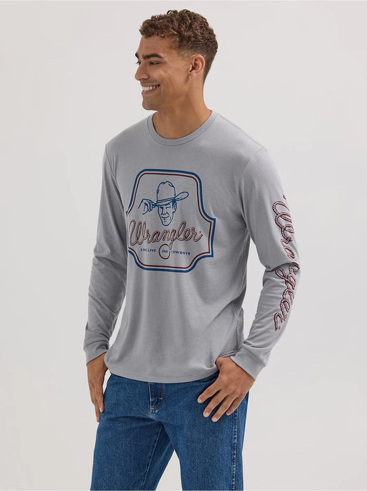 Wrangler Men's Long Sleeve Cowboy Graphic T-Shirt