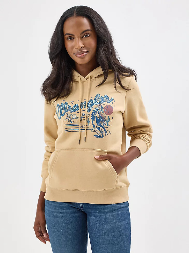 Women's Wrangler Western Graphic Hoodie in mustard