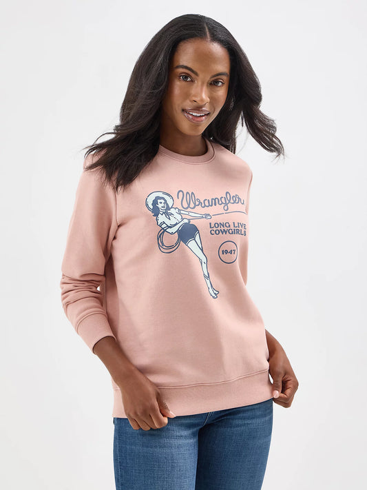 Women's Wrangler Crew Pullover in Misty Rose