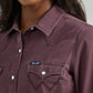 Women's Wrangler Retro® Long Sleeve Solid Western Snap Shirt